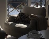 Soffa och fåtölj med fotpall
