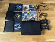 Playstation 3 slim + spel och 2st handkontroller