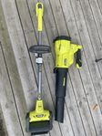 Ryobi lövblås RY18BLXB och multiborste RY18PCB