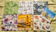 7-pack servetter till decoupage, scrapping och pyssel