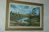 Oljemålning, 110x78 cm! signerad.