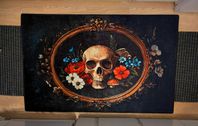 dödskalle blommor matta 100x160