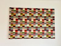 Färgstark och unik tygtavla – 150 x 100 cm