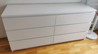 MALM byrå med 6 lådor, vit