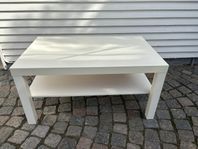 Vitt soffbord med hylla 90 x 55