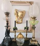 SPELDOSA ISHINK GLAS LOCKSKÅL  antik retro vintage inrednin