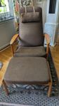 Folke Ohlsson, fåtölj + fotpall, "Siesta", Dux, 1950/60-ta