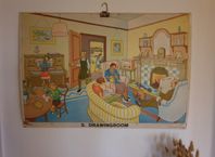 Retro skolplansch engelsk DRAWINGROOM