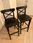 2st Barstolar - IKEA INGOLF Svart