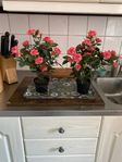 2 st. Konstgjord Mini Ros Växt - 35 cm - Rosa