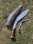 3 st Gurkha-knivar (Kukri) från ca 1950, från Indien