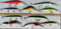 10 wobbler fiskedrag för abborre, gös, öring och gädda