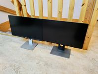 2x Dell UltraSharp 25" 1440p bildskärmar monitor