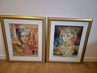 2 unika tavlor med egyptiskt motiv – guldram