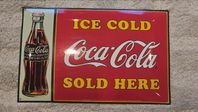  coca-cola retroskylt i metall