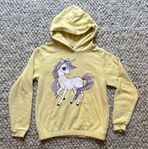Jättefin hoodie med unicorn / enhörning stl 134/140