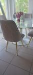 Matstolar 4 st i beige sammet
