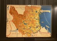 Skolplansch, karta Dalarna, Gästrikland & Härjedalen 72x10