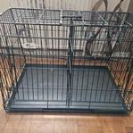 Hundtransportbur Svart Lutande 2-delad