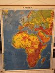 Gammal skolkarta över Afrika från 1948