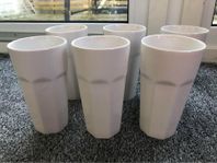 Ikea lång mug 6st caffe utan handtag vit 6st vintage