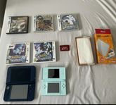 DS konsoler med kompletta Pokemon ds och 3ds spel