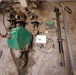 Pelletspanna, veckoförråd, brännare, matarskruvar, styrbo