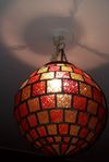 Taklampa i tiffany/mosaik modell, blyinfattat glas