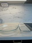 Oven/serving dish, Clear glass, Borcam