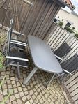 utebord med 4 fällbara stolar