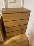 Byrå IKEA 4 lådor, i ek