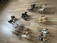 Schleich-hästar, husdjur med bur samt shopkins med tillbeh