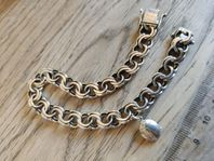 Silverarmband Pansarlänk med berlock