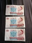 3st 100kr sedlar 2st ifrån 1981 1st ifrån 1982