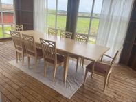Wilma matsalsgrupp, matbord och 8 stolar