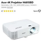 Projektor Acer 4K & projektorduk 108"