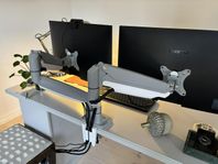 2 x Samsung LED-skärm 24” + Kensington dubbelarmar
