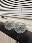 Två Fina Glasljusstakar från Rusta - Utmärkt Skick