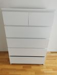 MALM byrå med 6 lådor, vit, 80x123 cm IKEA