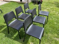6 st svarta IKEA-stolar Teodores