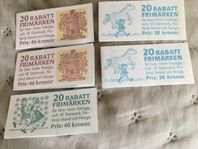 100 st Rabattfrimärken - bästa sorten. 5 häften x 20 st