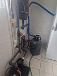 poolpump, sandfilter, värmeväxlare, termostat