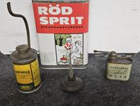 Oljekannor /rödspritsbehållare i plåt 
