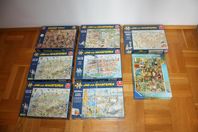 PUSSEL - 7 st Jan van Haasteren + 1 st Ravensburger