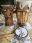 2 st Djembe + snurr trumma
