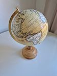 Wooden Globe with Vintage Style Map