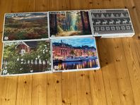 5 puzzel 500 och 1000 bitar