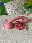 Retro rosa Trådbunden Telefonlur, fungerar fint!