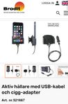 Brodit - Justerbar hållare - Lightning USB-A