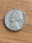 1963 America Jefferson Five Cents Dollar Coin 